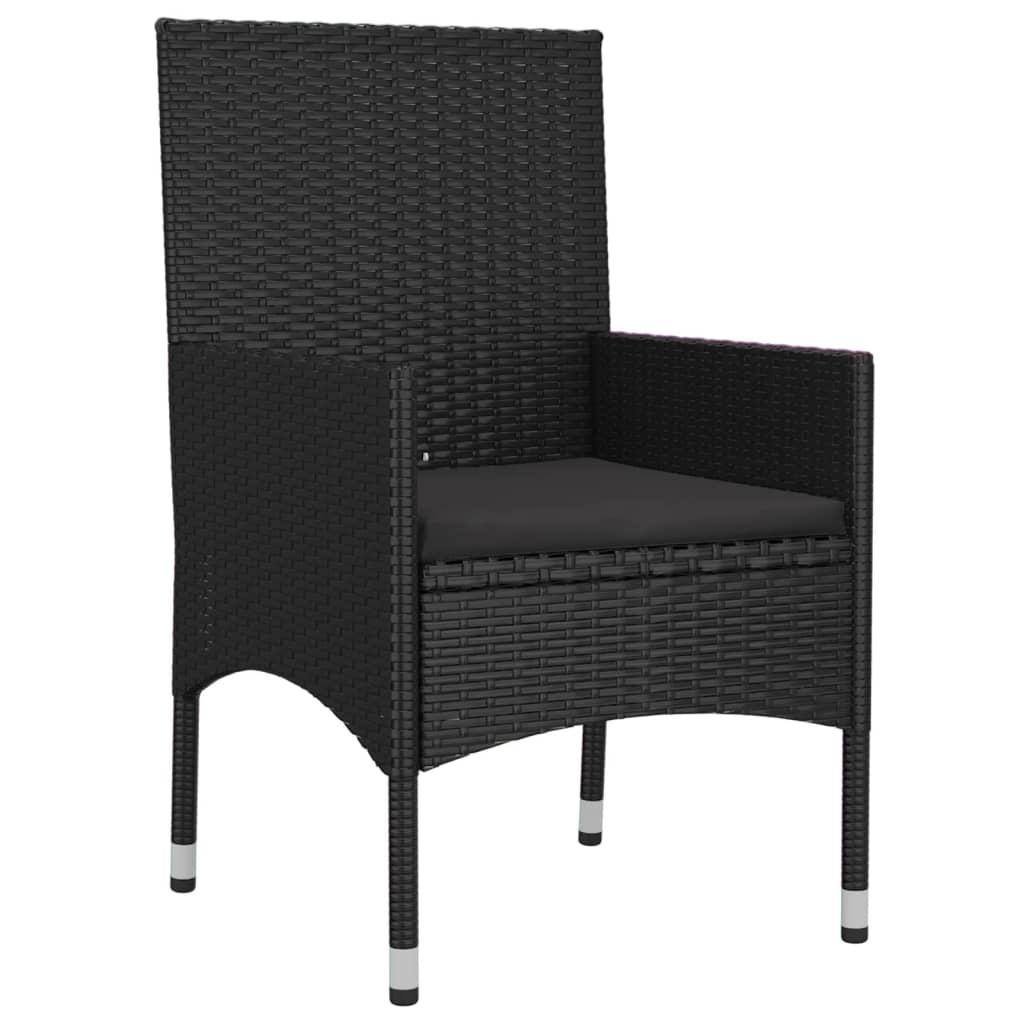4-tlg. Garten-Lounge-Set mit Kissen Schwarz Poly Rattan - Pazzar.ch