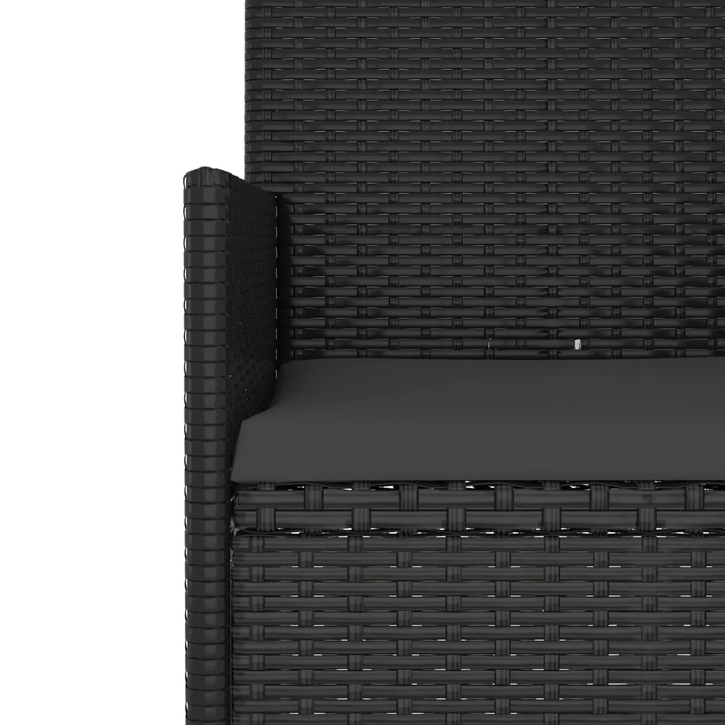 4-tlg. Garten-Lounge-Set mit Kissen Schwarz Poly Rattan - Pazzar.ch