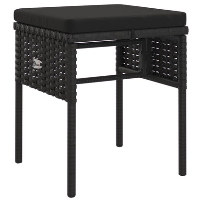 6-tlg. Garten-Lounge-Set mit Kissen Schwarz Poly Rattan - Pazzar.ch