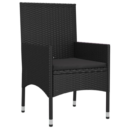 6-tlg. Garten-Lounge-Set mit Kissen Schwarz Poly Rattan - Pazzar.ch