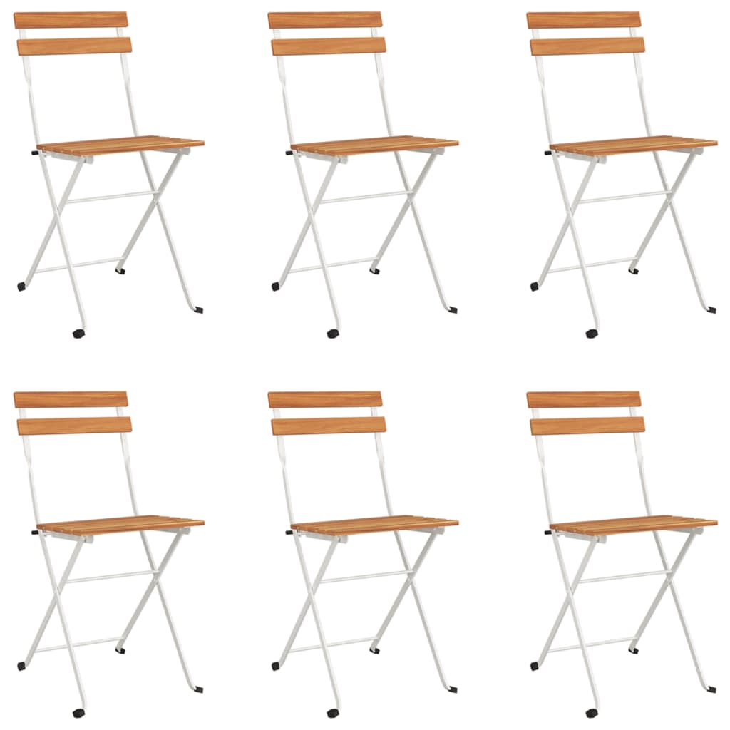 7-tlg. Bistro-Set Klappbar Massivholz Akazie und Stahl - Pazzar.ch
