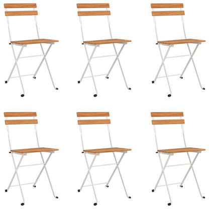 7-tlg. Bistro-Set Klappbar Massivholz Akazie und Stahl - Pazzar.ch