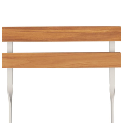 7-tlg. Bistro-Set Klappbar Massivholz Akazie und Stahl - Pazzar.ch
