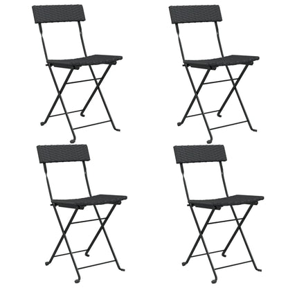 Bistrostühle 4 Stk. Klappbar Schwarz Poly Rattan und Stahl - Pazzar.ch