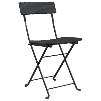 Bistrostühle 4 Stk. Klappbar Schwarz Poly Rattan und Stahl - Pazzar.ch