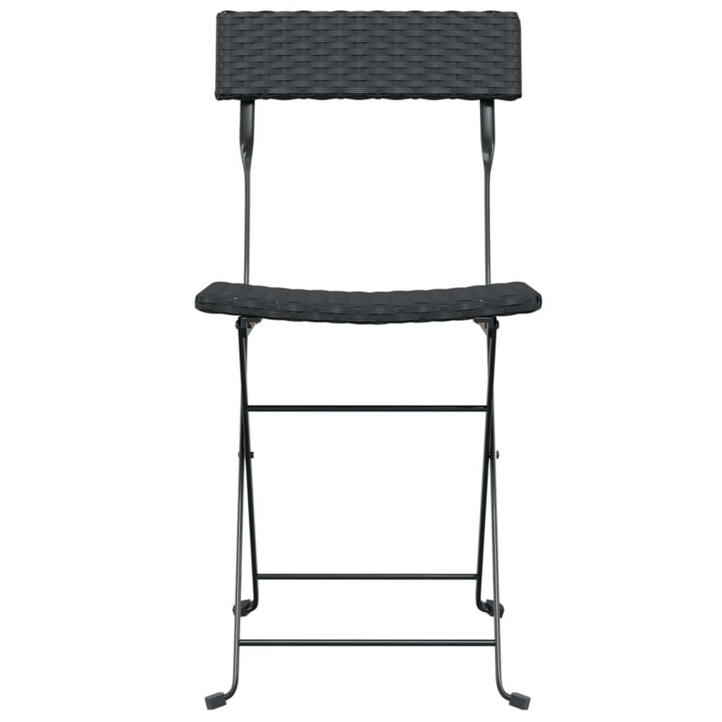 Bistrostühle 4 Stk. Klappbar Schwarz Poly Rattan und Stahl - Pazzar.ch