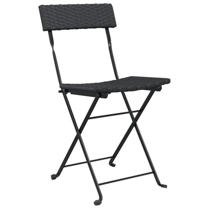 Bistrostühle 8 Stk. Klappbar Schwarz Poly Rattan und Stahl - Pazzar.ch
