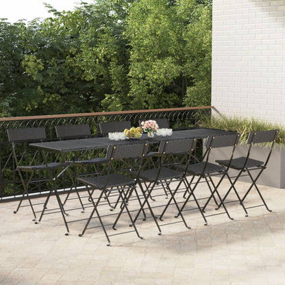 Bistrostühle 8 Stk. Klappbar Schwarz Poly Rattan und Stahl - Pazzar.ch