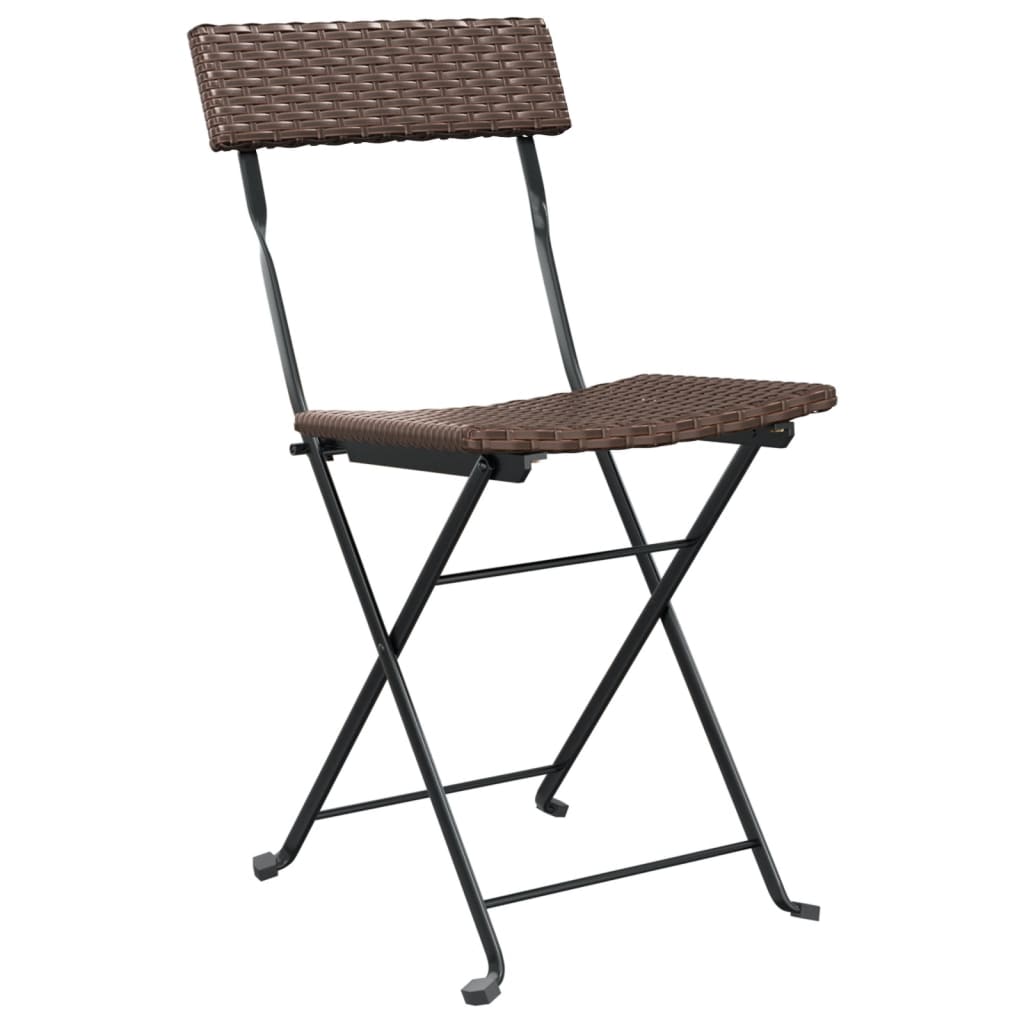 Bistrostühle 4 Stk. Klappbar Braun Poly Rattan und Stahl - Pazzar.ch
