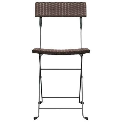 Bistrostühle 4 Stk. Klappbar Braun Poly Rattan und Stahl - Pazzar.ch
