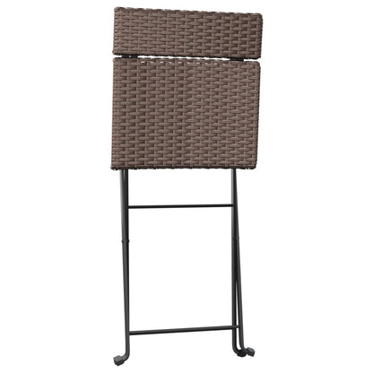 Bistrostühle 4 Stk. Klappbar Braun Poly Rattan und Stahl - Pazzar.ch