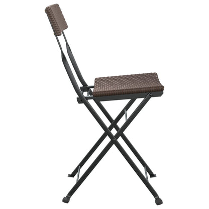 Bistrostühle 4 Stk. Klappbar Braun Poly Rattan und Stahl - Pazzar.ch