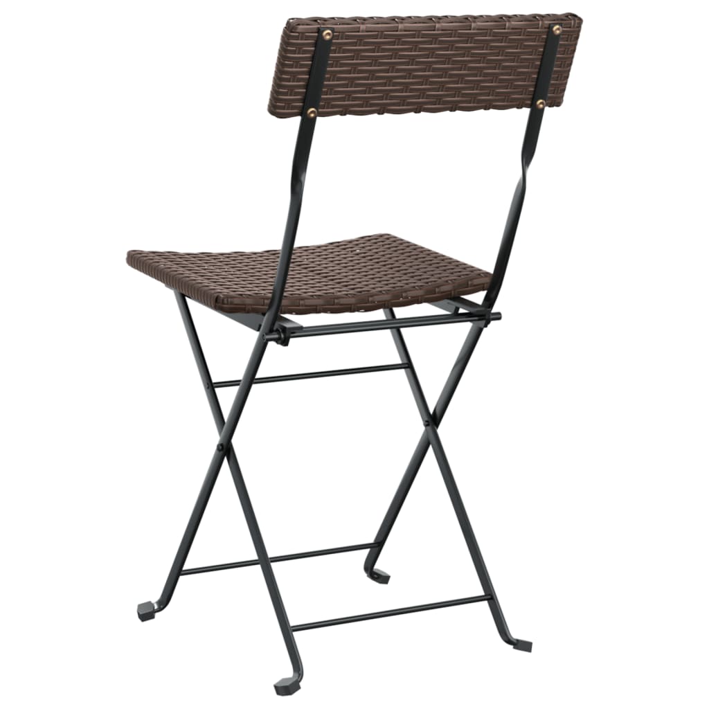 Bistrostühle 4 Stk. Klappbar Braun Poly Rattan und Stahl - Pazzar.ch