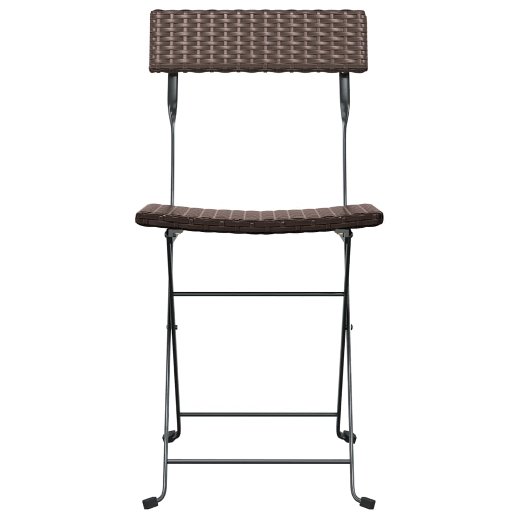 Bistrostühle 6 Stk. Klappbar Braun Poly Rattan und Stahl