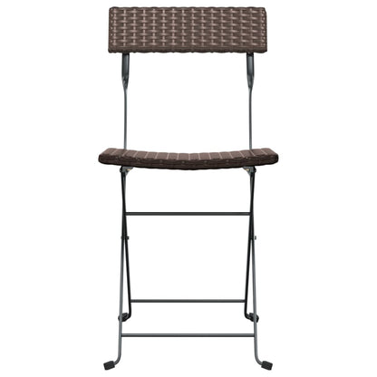 Bistrostühle 6 Stk. Klappbar Braun Poly Rattan und Stahl - Pazzar.ch
