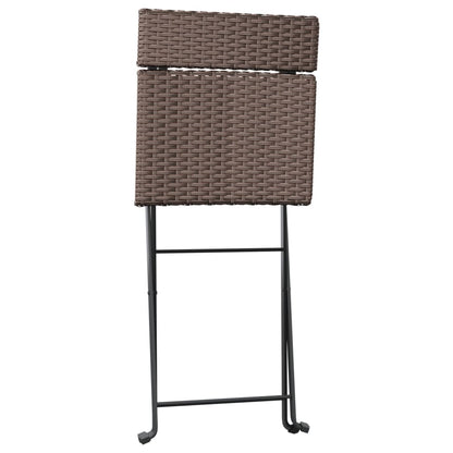 Bistrostühle 6 Stk. Klappbar Braun Poly Rattan und Stahl - Pazzar.ch