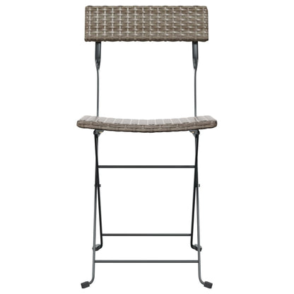 Bistrostühle 6 Stk. Klappbar Grau Poly Rattan und Stahl - Pazzar.ch