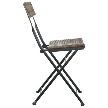 Bistrostühle 6 Stk. Klappbar Grau Poly Rattan und Stahl - Pazzar.ch