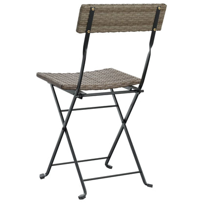 Bistrostühle 6 Stk. Klappbar Grau Poly Rattan und Stahl - Pazzar.ch