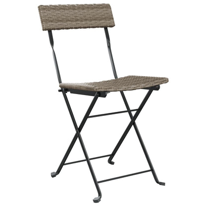 Bistrostühle 8 Stk. Klappbar Grau Poly Rattan und Stahl - Pazzar.ch