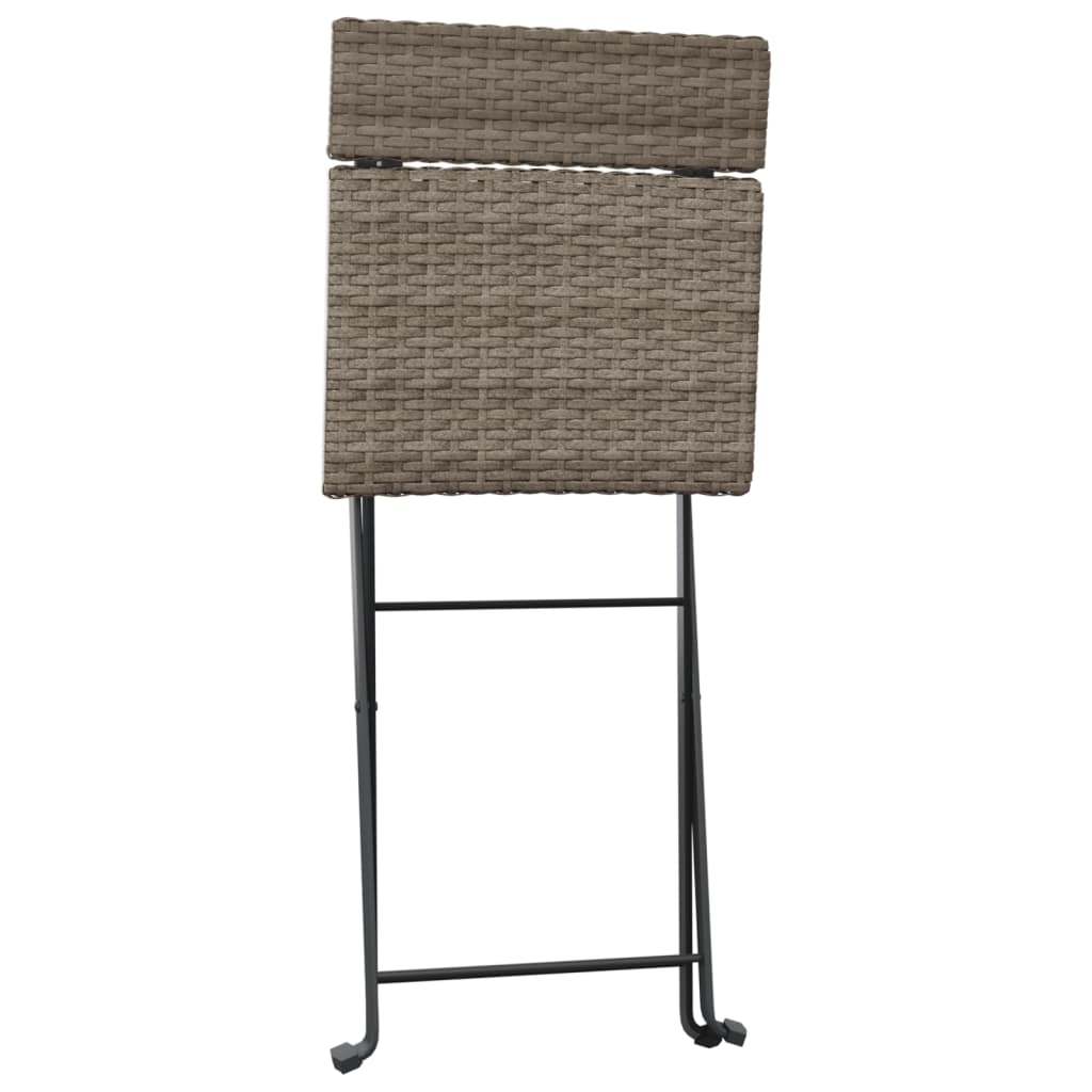 Bistrostühle 8 Stk. Klappbar Grau Poly Rattan und Stahl - Pazzar.ch