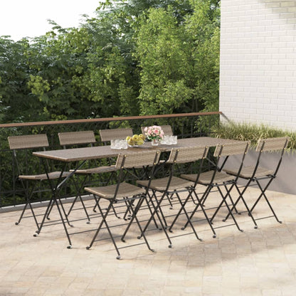 Bistrostühle 8 Stk. Klappbar Grau Poly Rattan und Stahl - Pazzar.ch