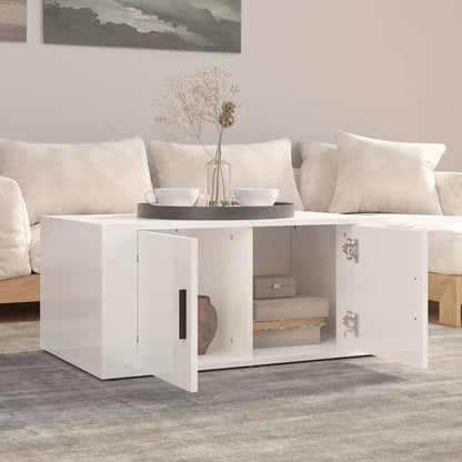 Couchtisch Hochglanz-Weiß 80x50x36 cm Holzwerkstoff - Pazzar.ch