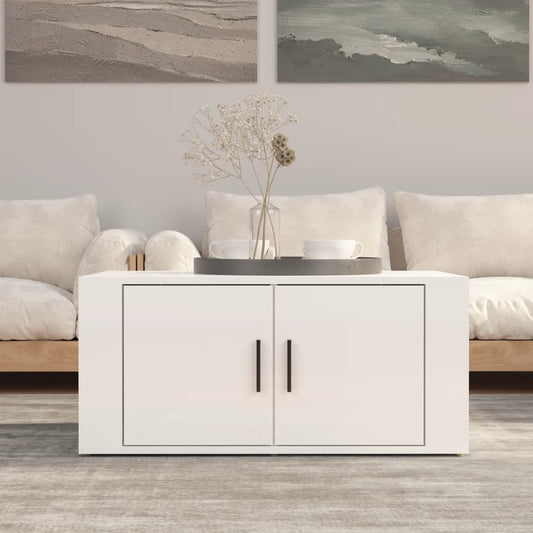 Couchtisch Hochglanz-Weiß 80x50x36 cm Holzwerkstoff - Pazzar.ch