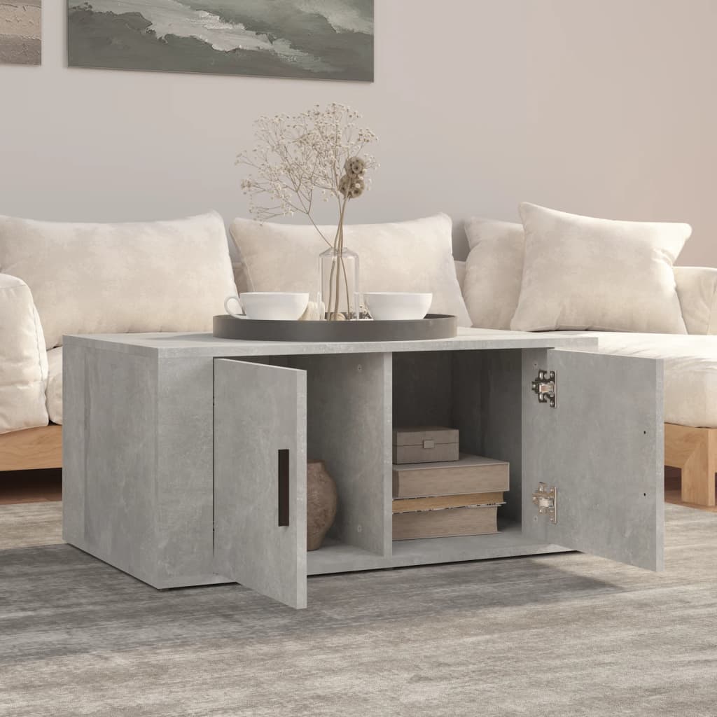 Couchtisch Betongrau 80x50x36 cm Holzwerkstoff - Pazzar.ch