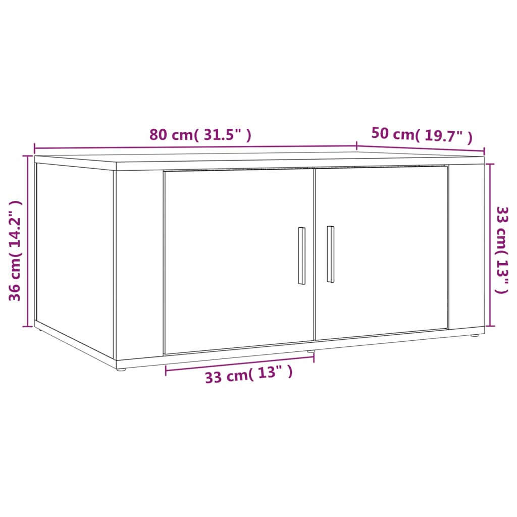 Couchtisch Betongrau 80x50x36 cm Holzwerkstoff - Pazzar.ch
