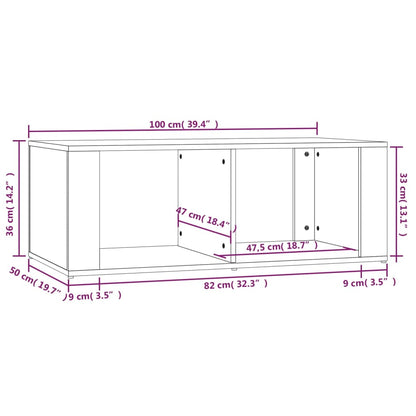 Couchtisch Räuchereiche 100x50x36 cm Holzwerkstoff - Pazzar.ch