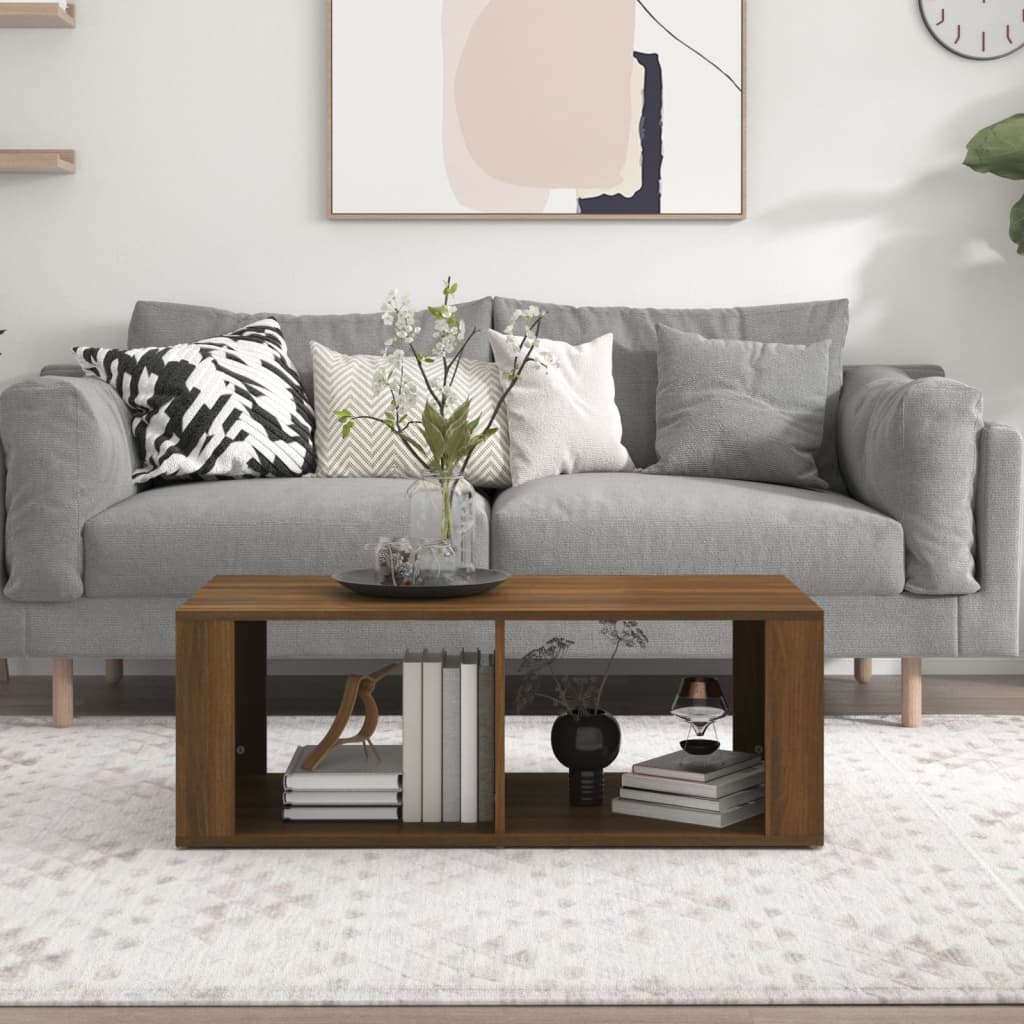 Couchtisch Braun Eichen-Optik 100x50x36 cm Holzwerkstoff - Pazzar.ch