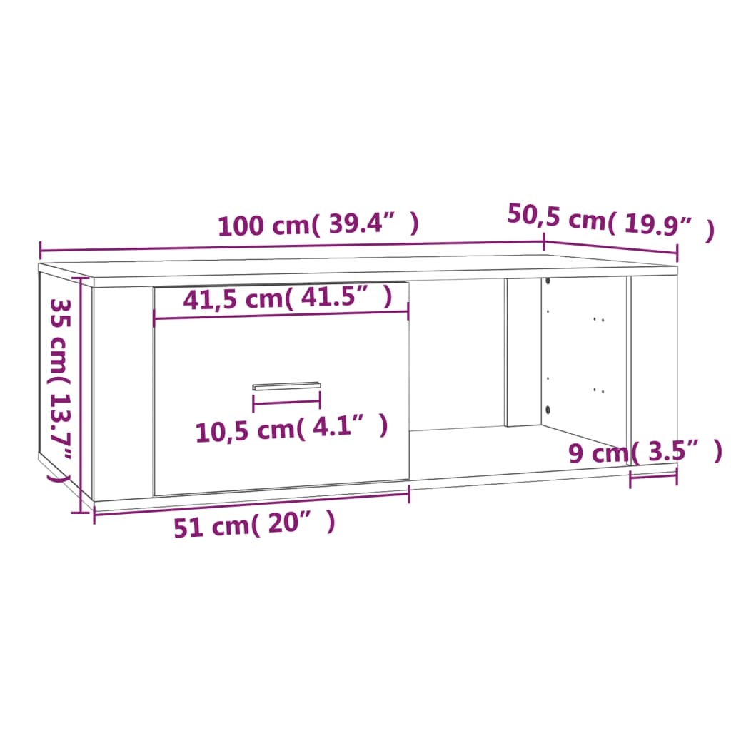 Couchtisch Weiß 100x50,5x35 cm Holzwerkstoff - Pazzar.ch