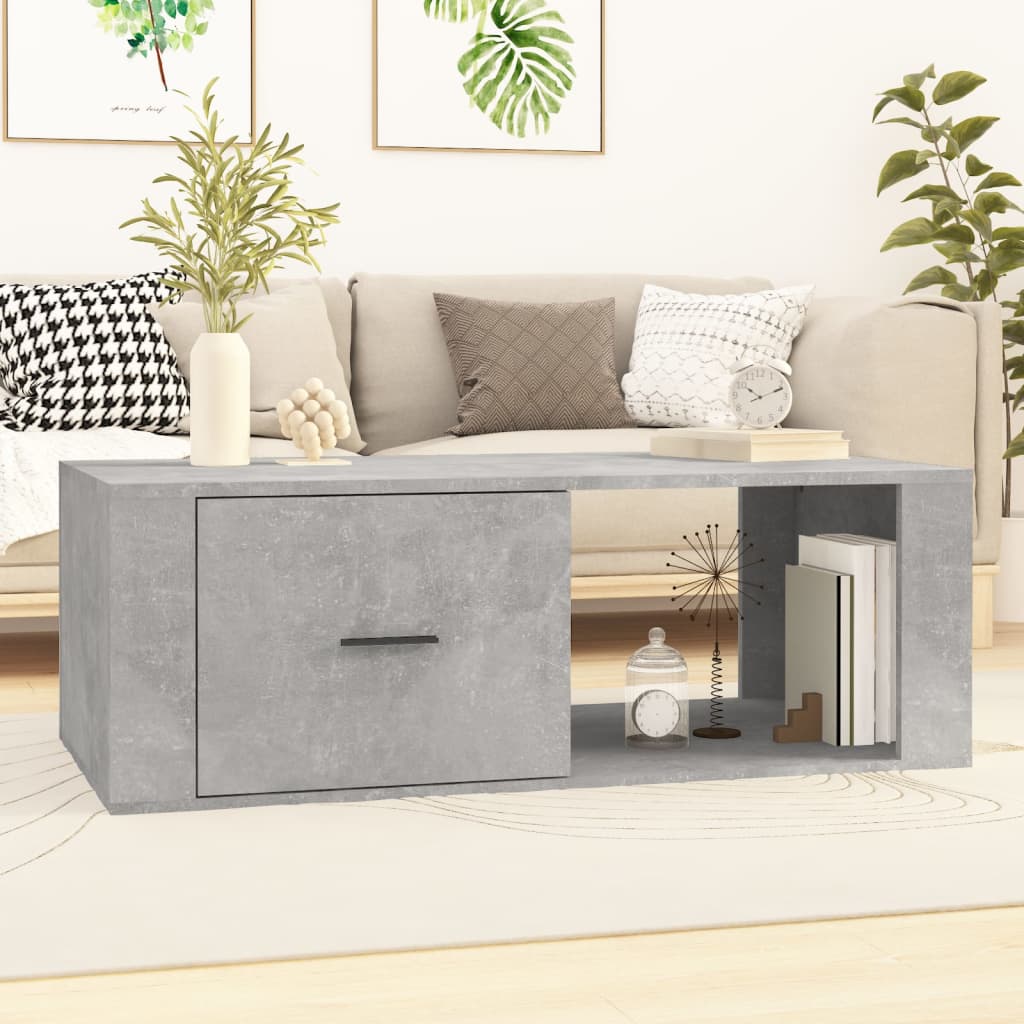 Couchtisch Betongrau 100x50,5x35 cm Holzwerkstoff - Pazzar.ch