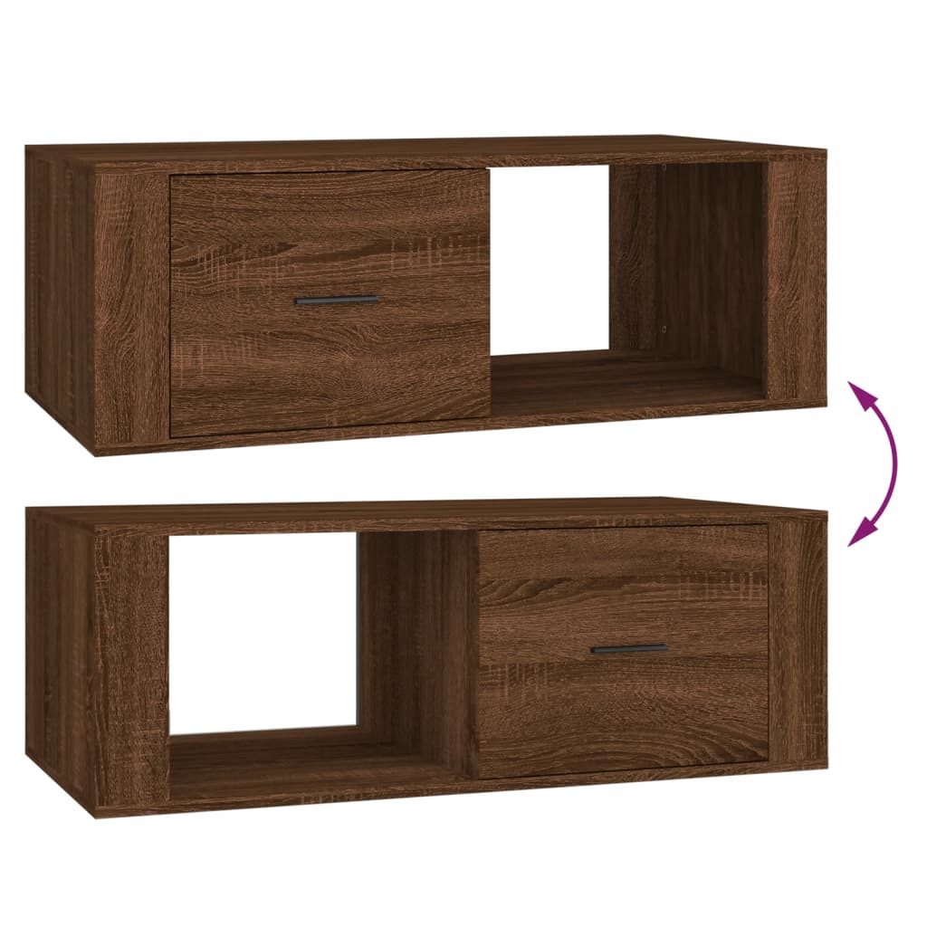 Couchtisch Braun Eichen-Optik 100x50,5x35 cm Holzwerkstoff - Pazzar.ch