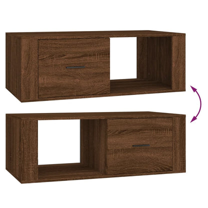 Couchtisch Braun Eichen-Optik 100x50,5x35 cm Holzwerkstoff - Pazzar.ch