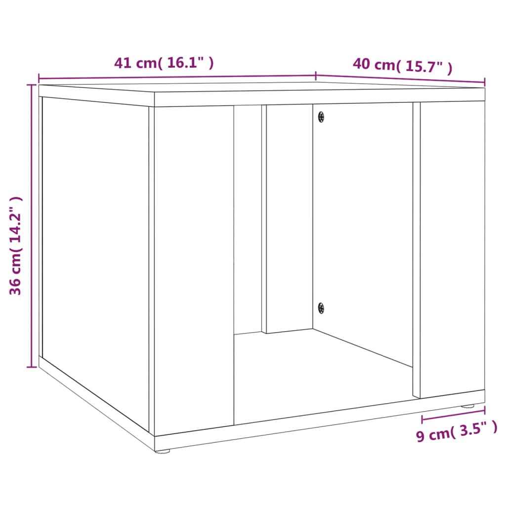 Nachttisch Grau Sonoma 41x40x36 cm Holzwerkstoff - Pazzar.ch