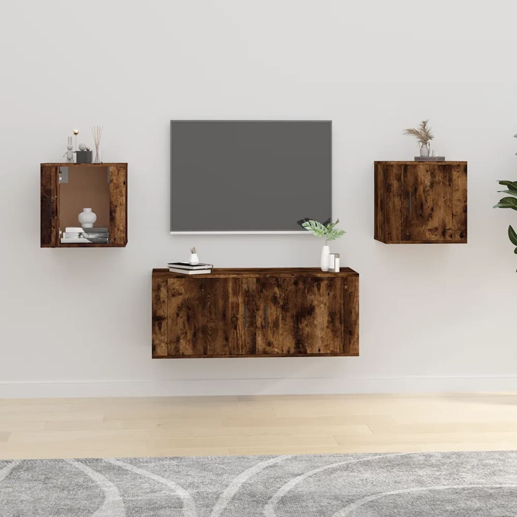TV-Wandschränke 2 Stk. Räuchereiche 40x34,5x40 cm - Pazzar.ch
