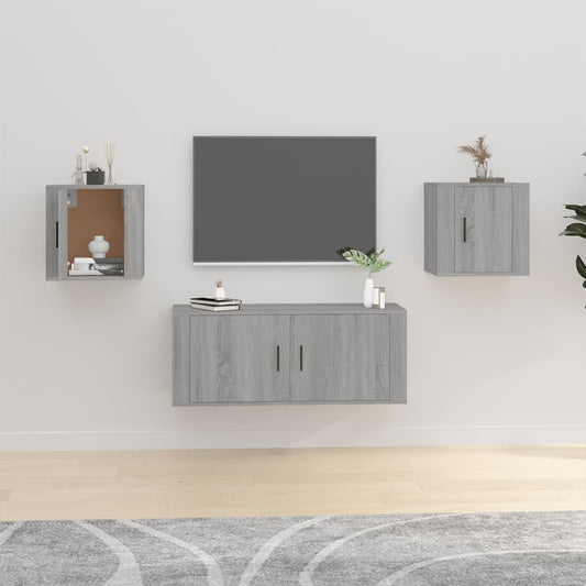 TV-Wandschränke 2 Stk. Grau Sonoma 40x34,5x40 cm - Pazzar.ch