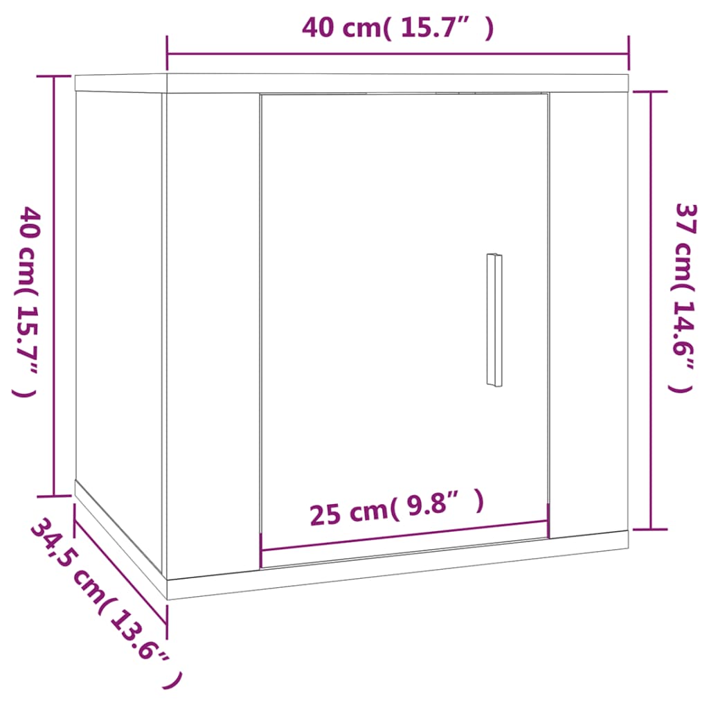 TV-Wandschränke 2 Stk. Braun Eichen-Optik 40x34,5x40 cm - Pazzar.ch