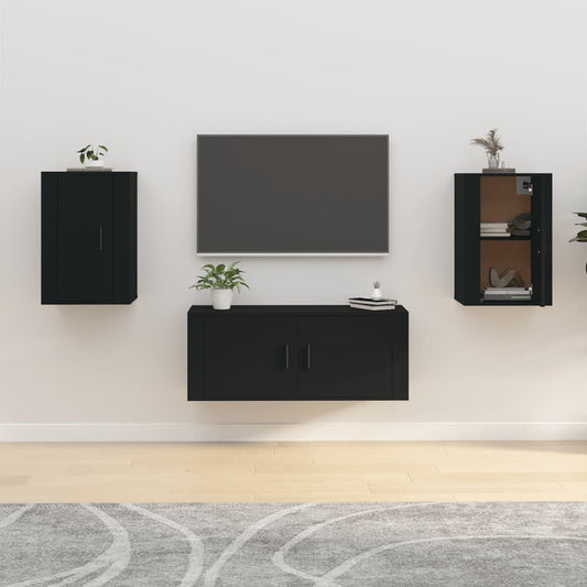 TV-Wandschränke 2 Stk. Schwarz 40x34,5x60 cm - Pazzar.ch