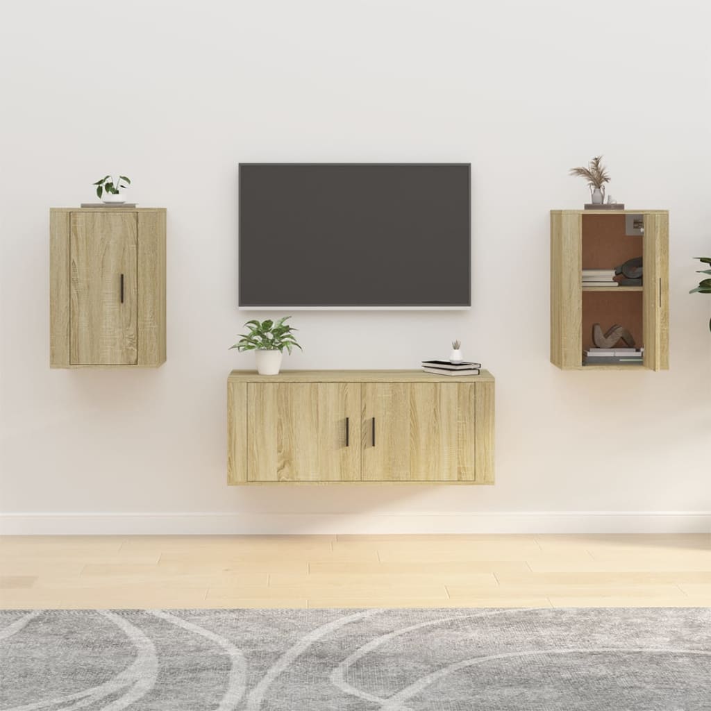 TV-Wandschränke 2 Stk. Sonoma-Eiche 40x34,5x60 cm - Pazzar.ch