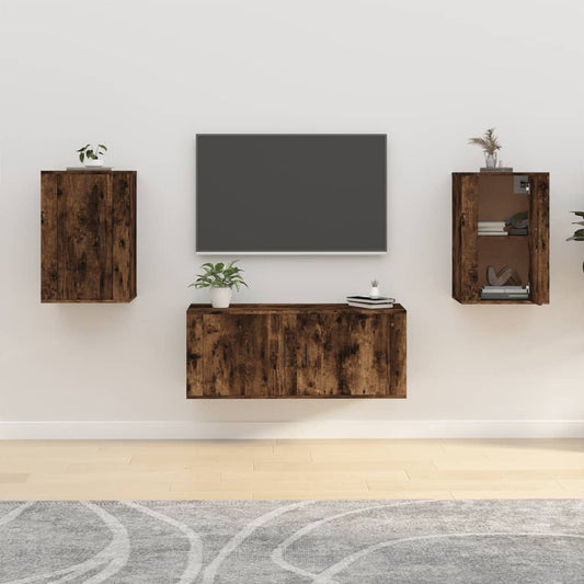 TV-Wandschränke 2 Stk. Räuchereiche 40x34,5x60 cm - Pazzar.ch