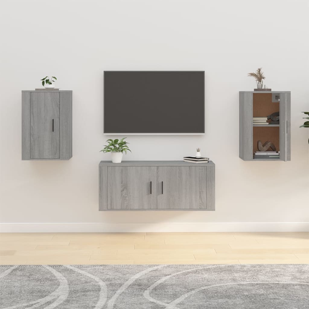 TV-Wandschränke 2 Stk. Grau Sonoma 40x34,5x60 cm - Pazzar.ch