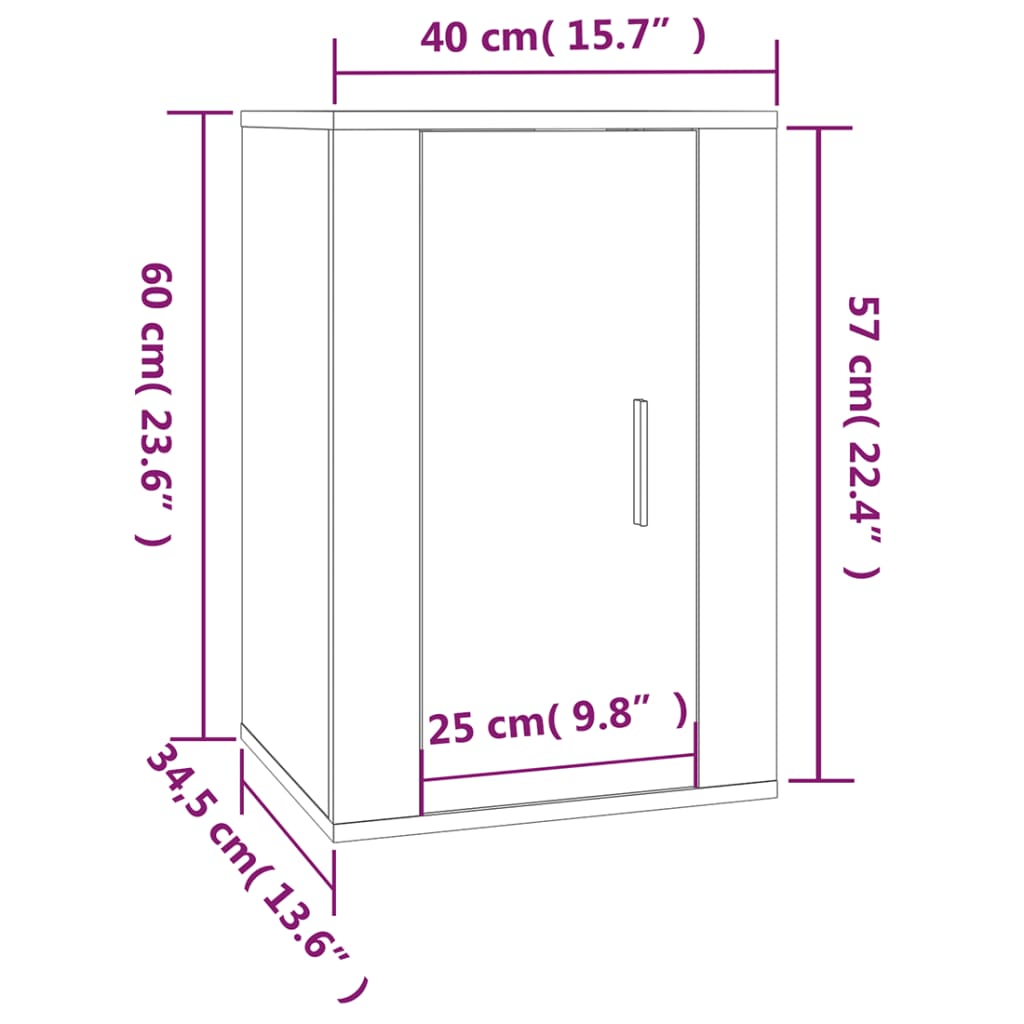 TV-Wandschrank Braun Eichen-Optik 40x34,5x60 cm - Pazzar.ch