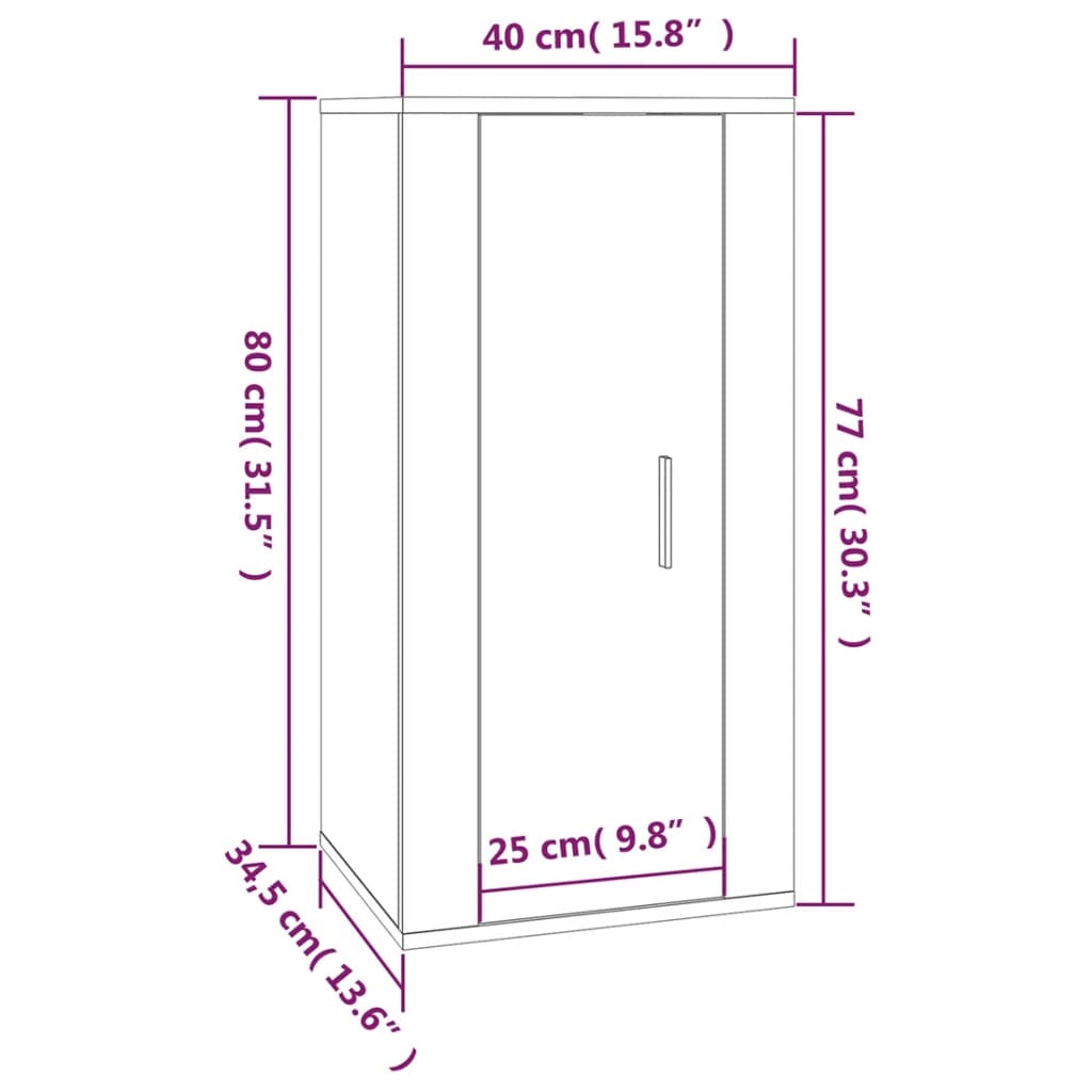TV-Wandschrank Braun Eichen-Optik 40x34,5x80 cm - Pazzar.ch