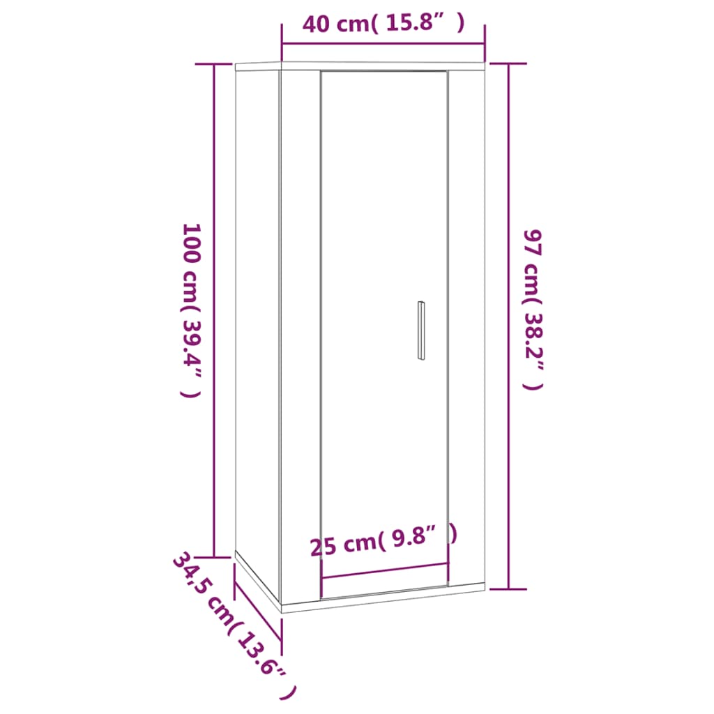 TV-Wandschrank Braun Eichen-Optik 40x34,5x100 cm - Pazzar.ch
