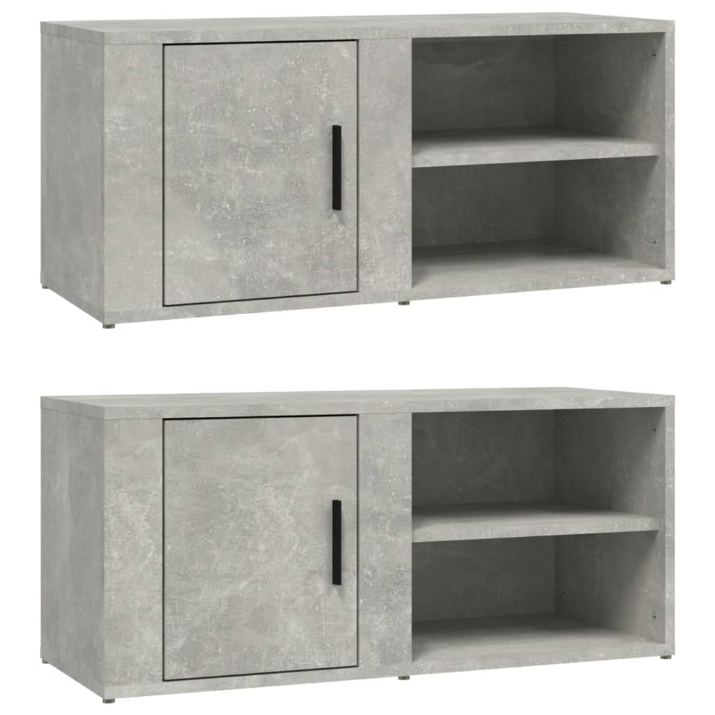 TV-Schränke 2 Stk. Betongrau 80x31,5x36 cm Holzwerkstoff - Pazzar.ch