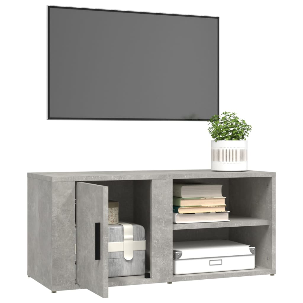 TV-Schränke 2 Stk. Betongrau 80x31,5x36 cm Holzwerkstoff - Pazzar.ch