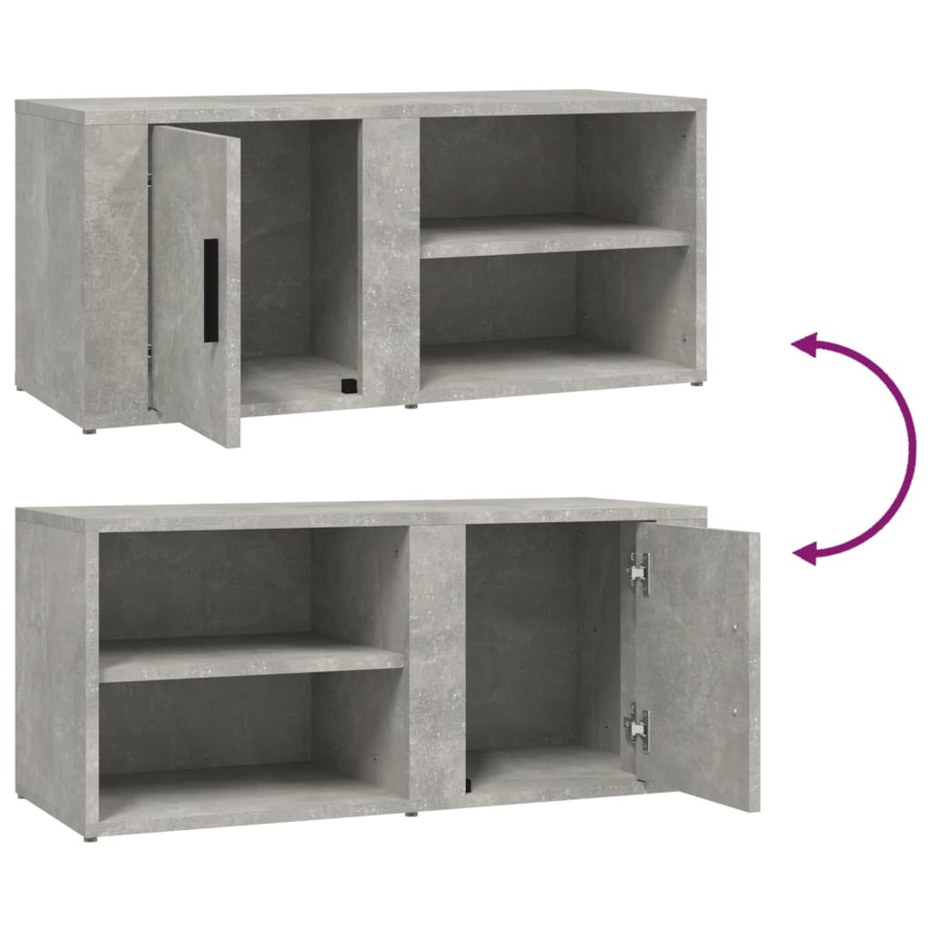 TV-Schränke 2 Stk. Betongrau 80x31,5x36 cm Holzwerkstoff - Pazzar.ch